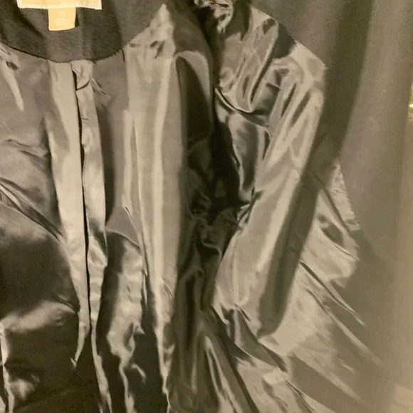 Michael Kors Elegant Black Hooded Trench Coat with Gold Accents (item#d10001) - Picture 12 of 12